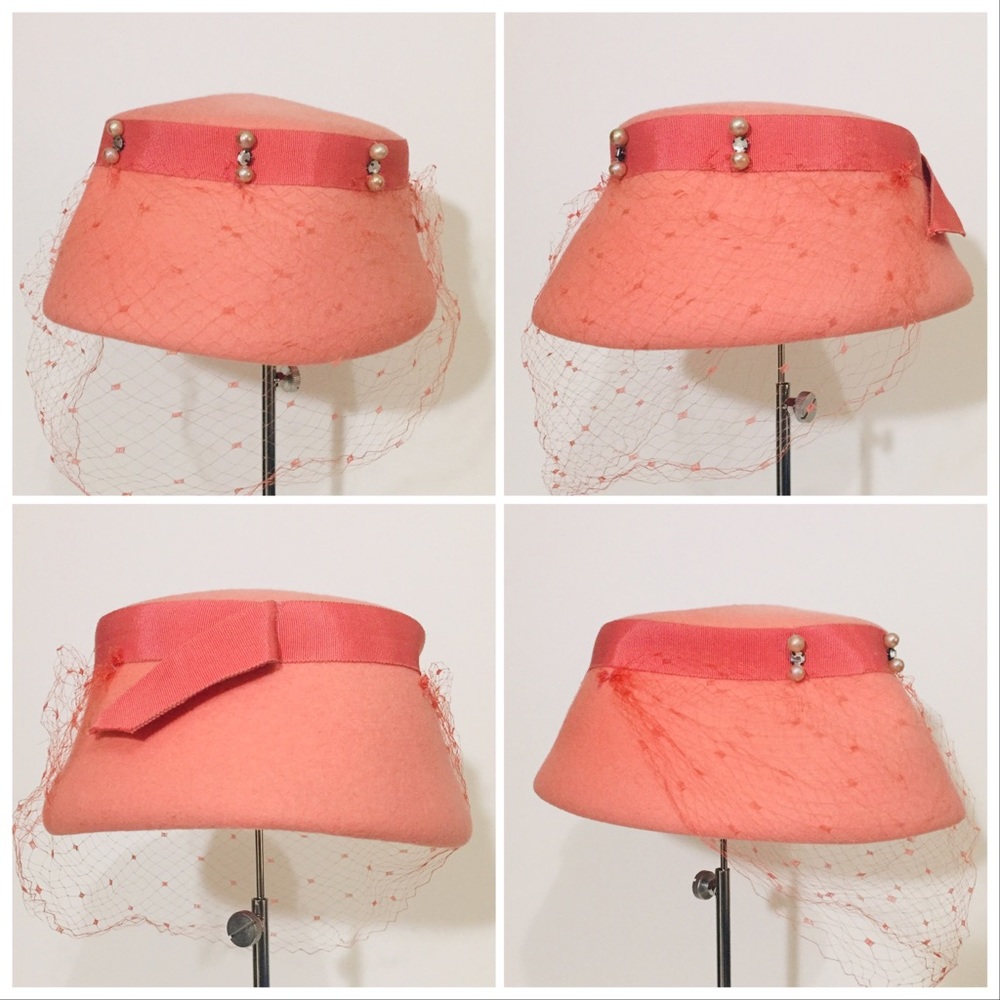 ❌ SOLD 🚫 Vintage 1950s Pink Hubbard Felt Co. Hat - Picture 1 of 1